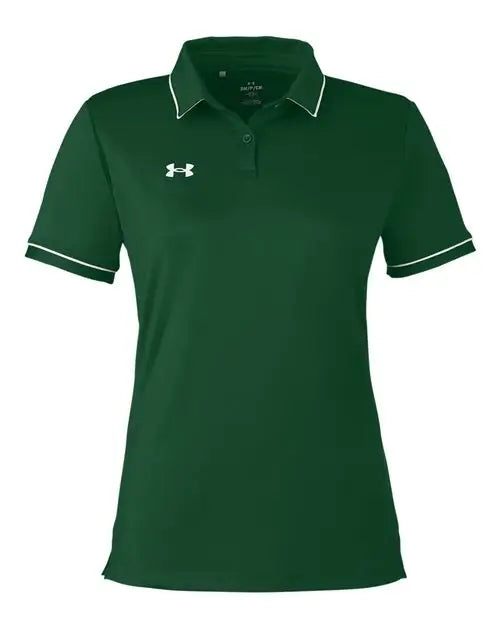 Under Armour 1376905 Women’s Tipped Teams Performance Polo - Forest Green White