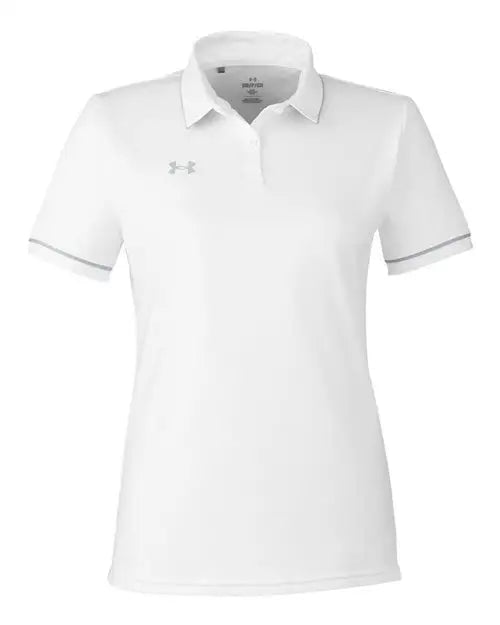 Under Armour 1376905 Women’s Tipped Teams Performance Polo - White Mod Grey