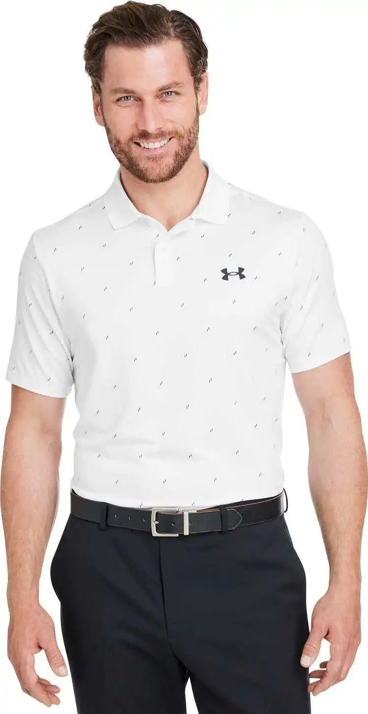 Under Armour 1377377 Men’s 30 Printed Performance Polo - White