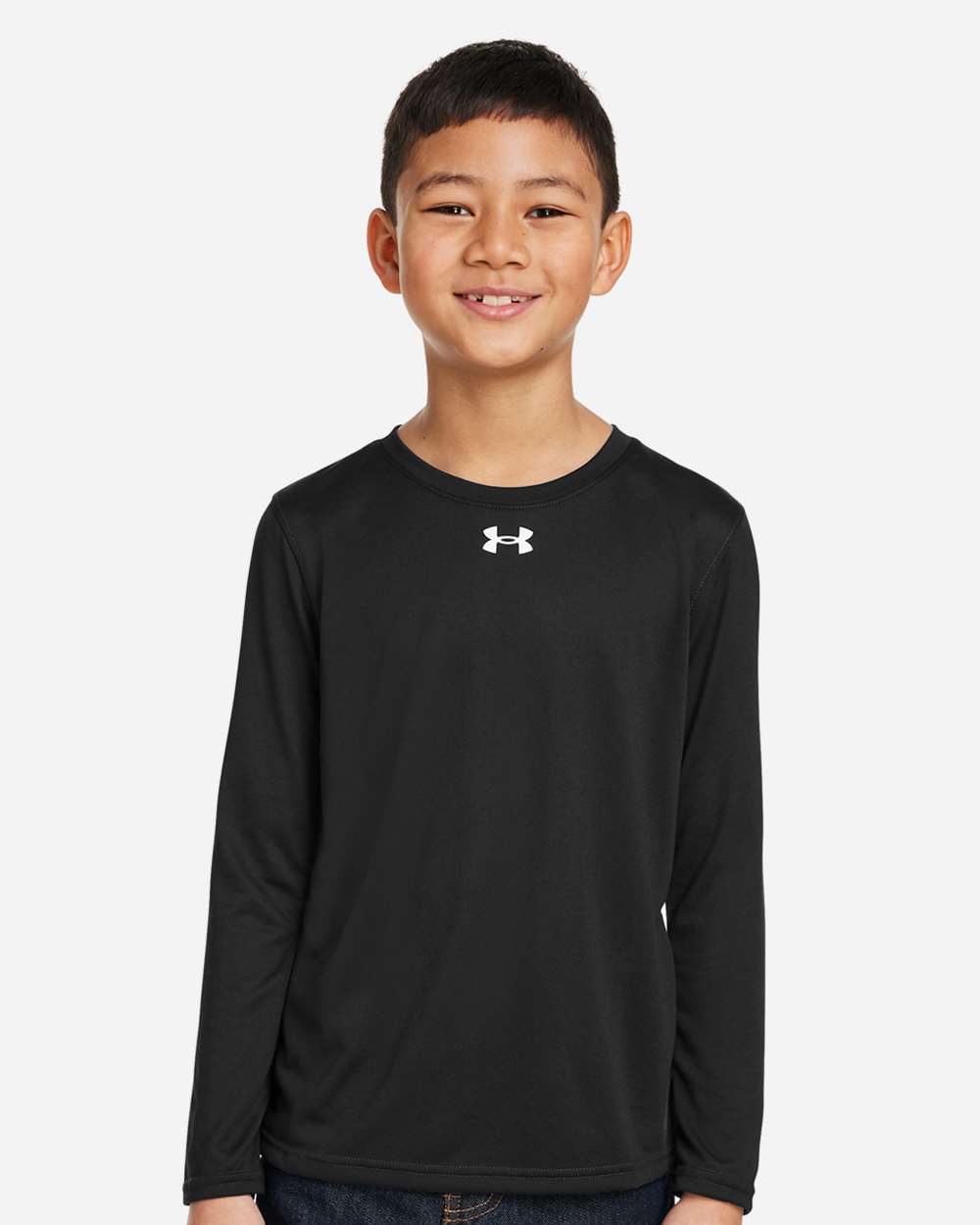 Under Armour 1377488 Youth Tech Team Long Sleeve T-shirt - Black White