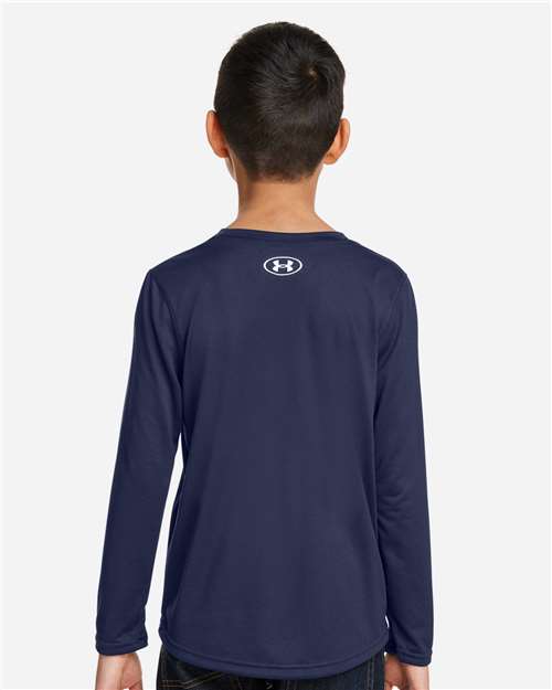 Under Armour 1377488 Youth Tech Team Long Sleeve T-shirt - Midnight Navy White