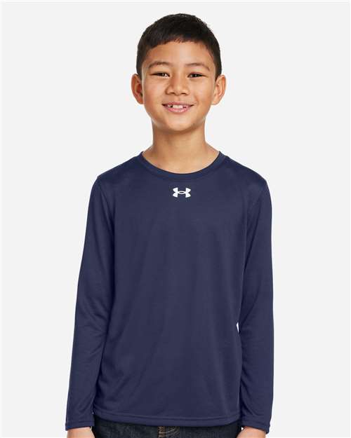 Under Armour 1377488 Youth Tech Team Long Sleeve T-shirt - Midnight Navy White