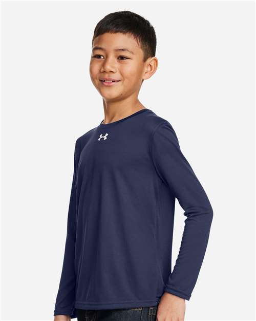 Under Armour 1377488 Youth Tech Team Long Sleeve T-shirt - Midnight Navy White