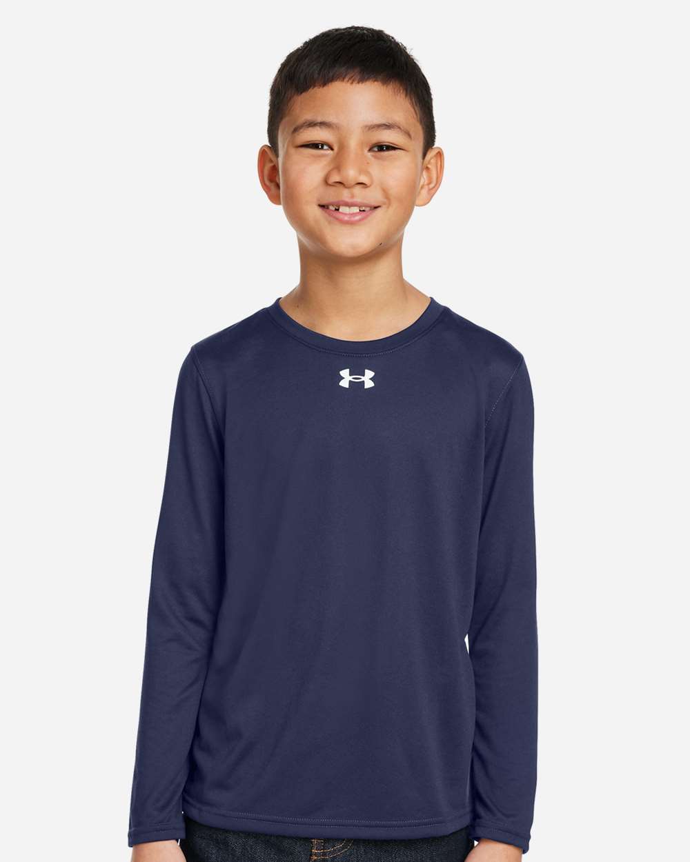 Under Armour 1377488 Youth Tech Team Long Sleeve T-shirt - Midnight Navy White