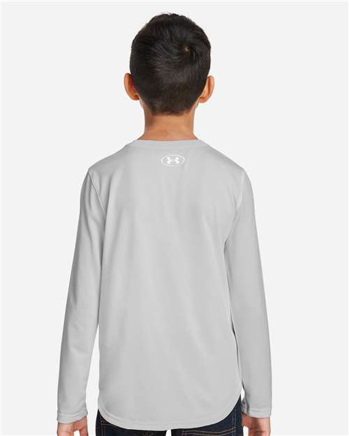Under Armour 1377488 Youth Tech™ Team Long Sleeve T-shirt - Mod Grey Light Heather White
