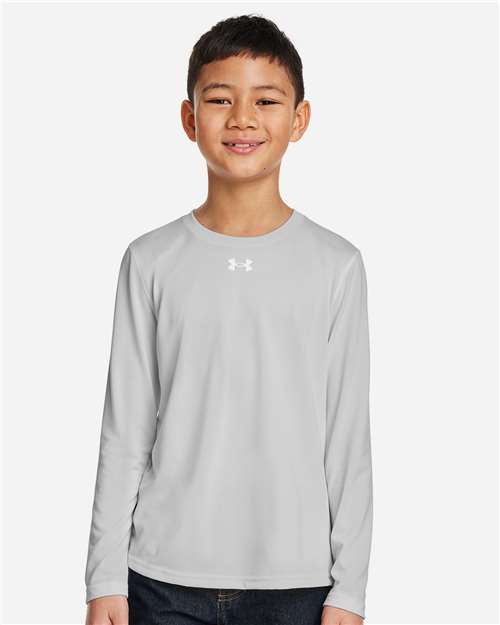 Under Armour 1377488 Youth Tech™ Team Long Sleeve T-shirt - Mod Grey Light Heather White