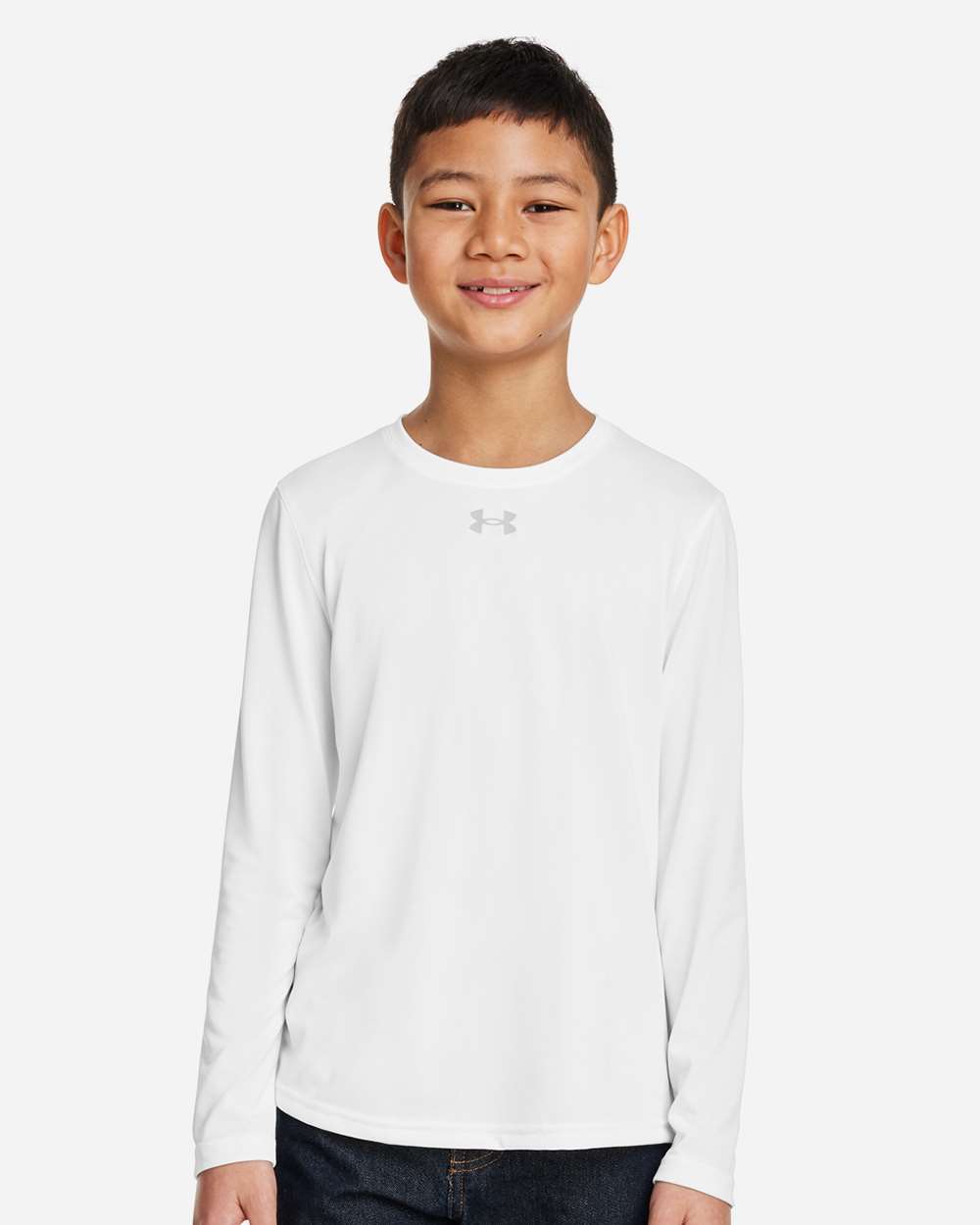 Under Armour 1377488 Youth Tech™ Team Long Sleeve T-shirt - White Mod Grey