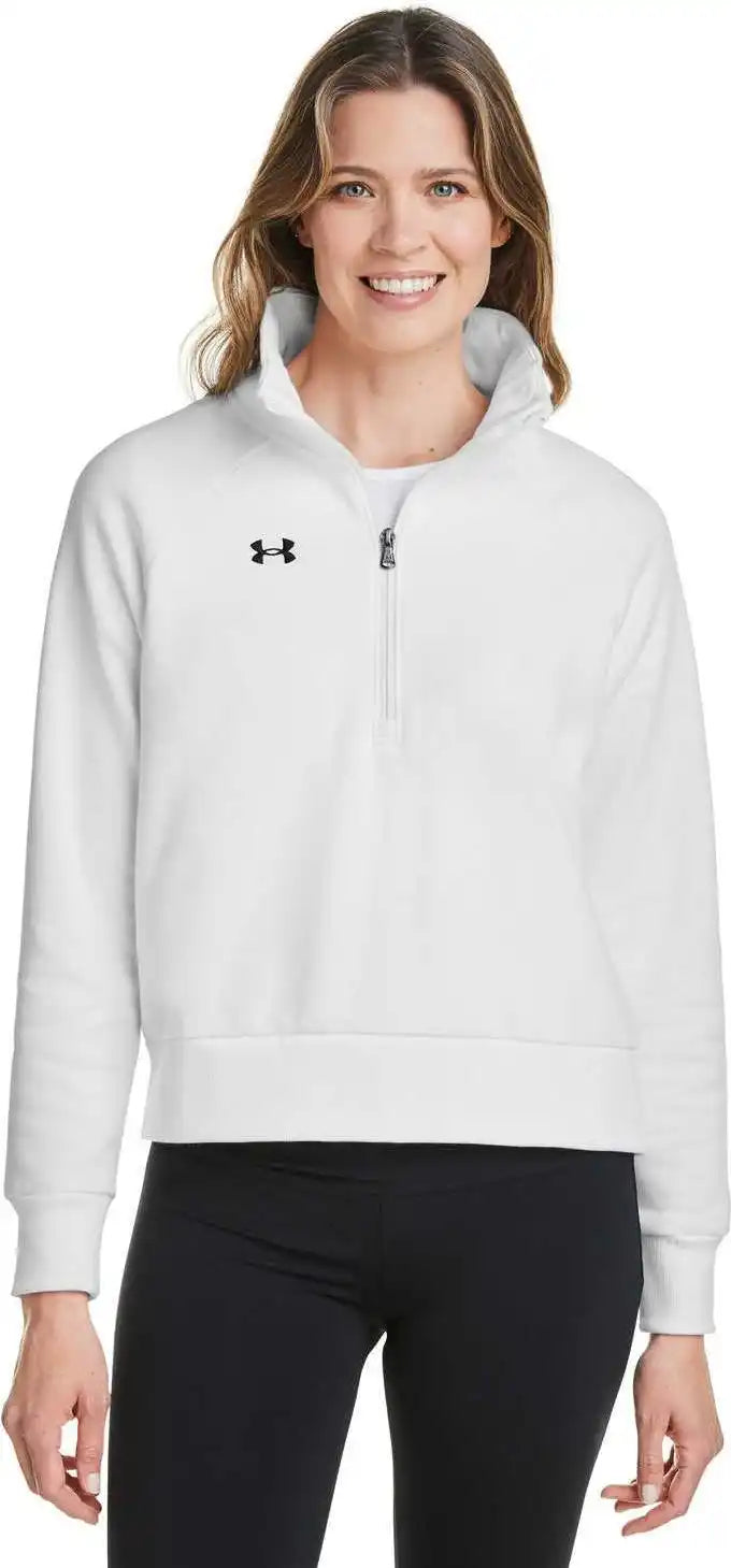 Under Armour 1379492 Ladies’ Rival Fleece Quarter Zip White