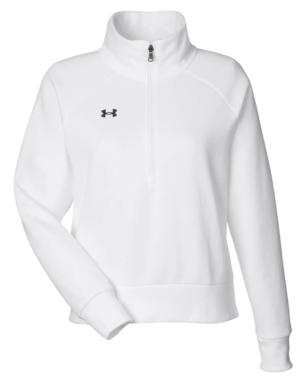 Under Armour 1379492 Women’s Rival Fleece Quarter-zip Pullover - White Black