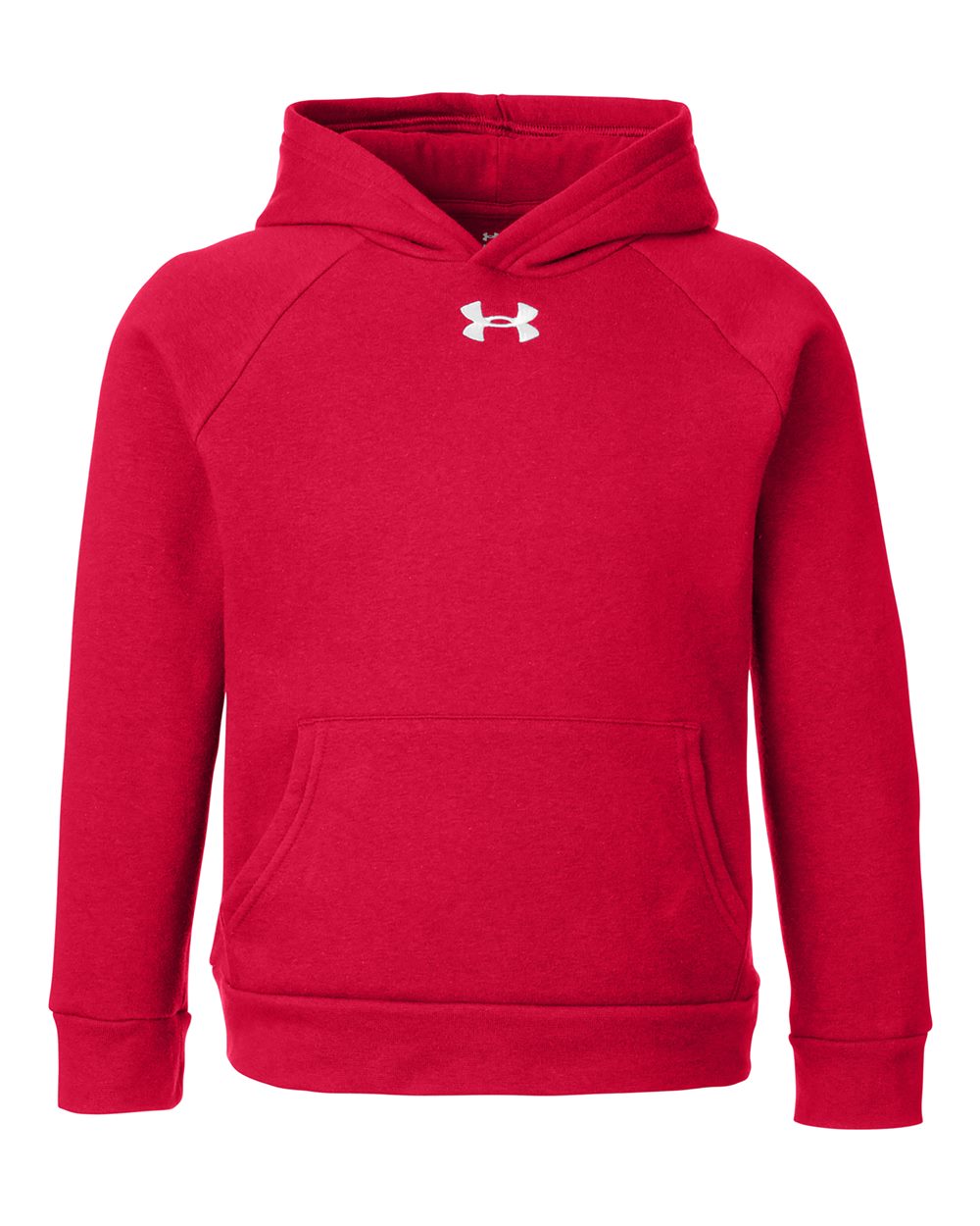 Under Armour 1379792 Youth Rival Fleece Hooded Sweatshirt - Red White