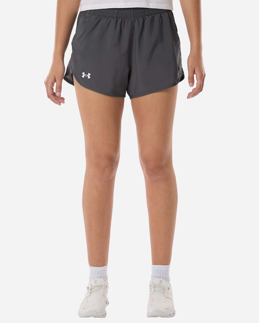 Under Armour 1382968 Women’s Fly-by Unlined 3’’ Short - Castlerock White