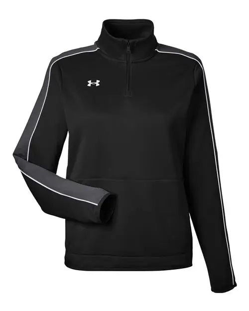 Under Armour 1383274 Women’s Command Quarter-zip 2.0 Pullover - Black White