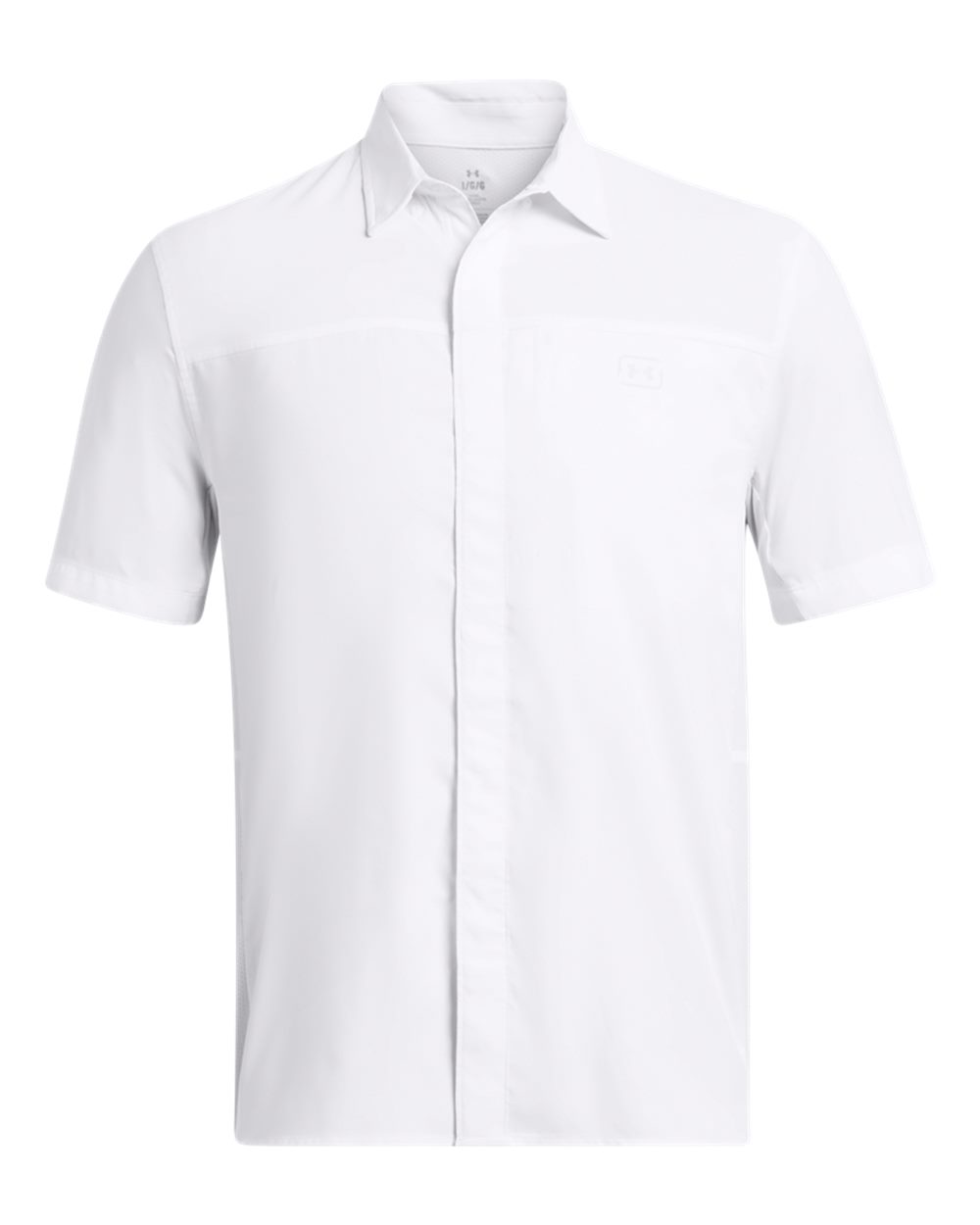 Under Armour 1383571 Men’s Fish Pro Hybrid Woven Short Sleeve - White Halo Grey