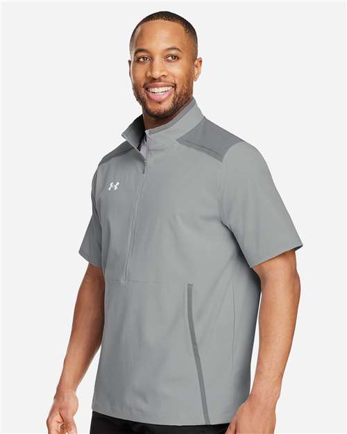 Under Armour 1389612 Motivate 3.0 Short Sleeve Half-zip - Mod Grey White
