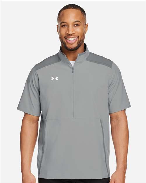 Under Armour 1389612 Motivate 3.0 Short Sleeve Half-zip - Mod Grey White