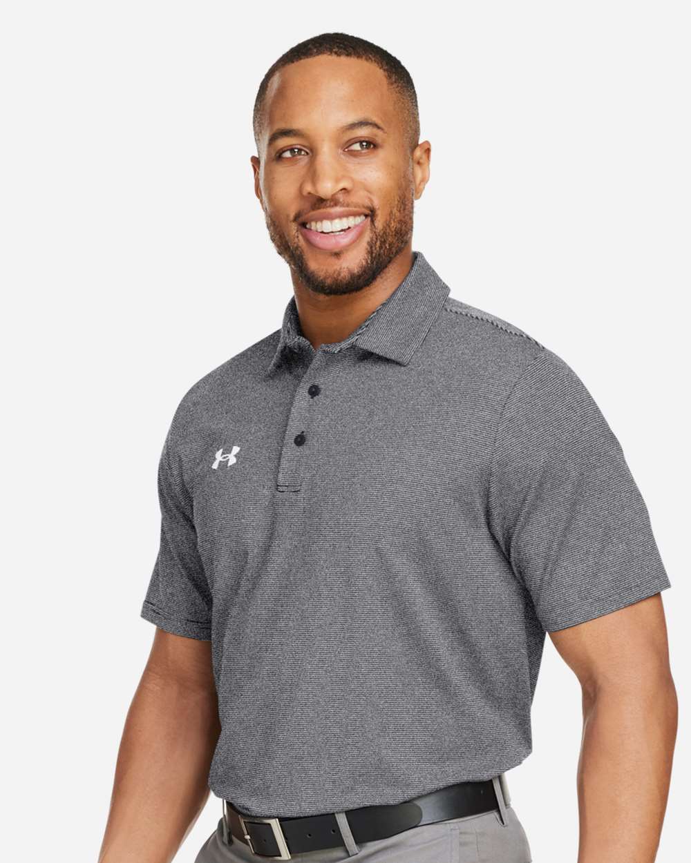Under Armour 1389853 Destin Drive Striped Performance Polo - Black White