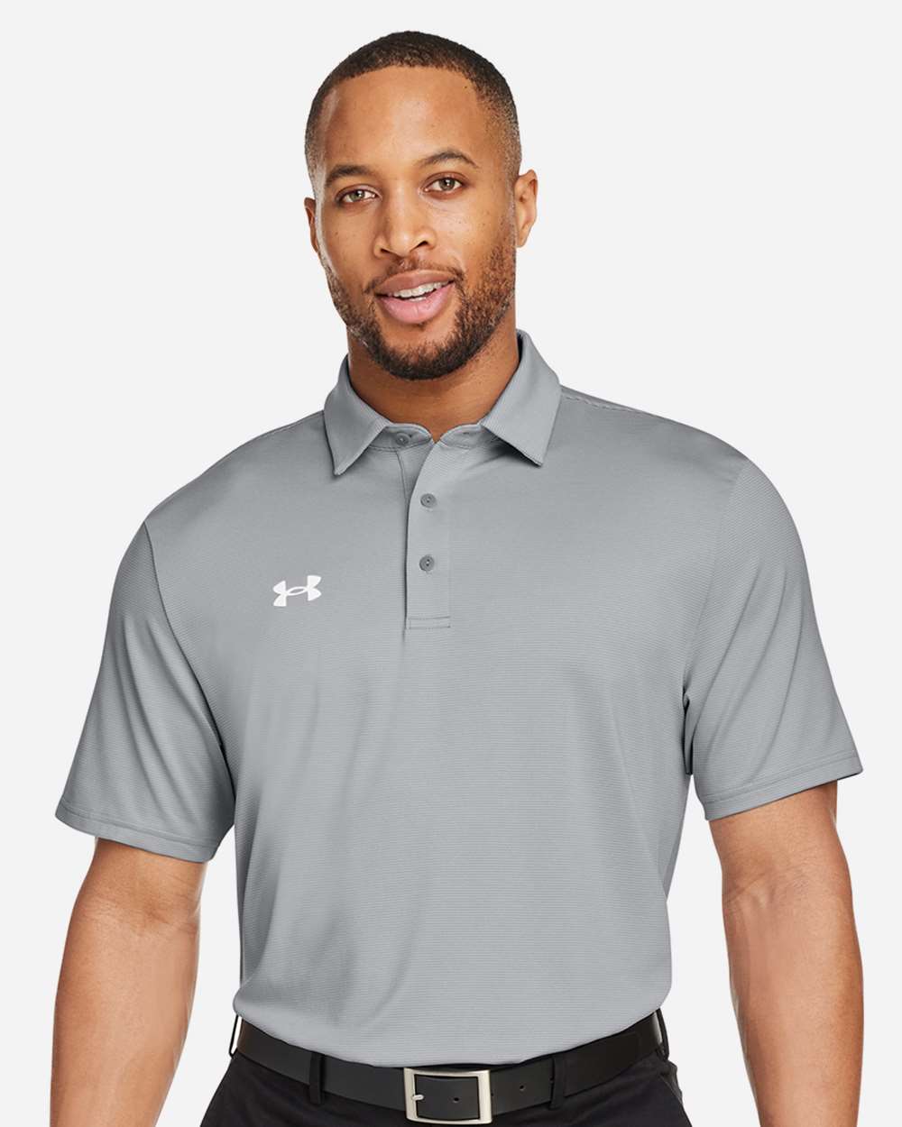 Under Armour 1389853 Destin Drive Striped Performance Polo - Mod Grey White