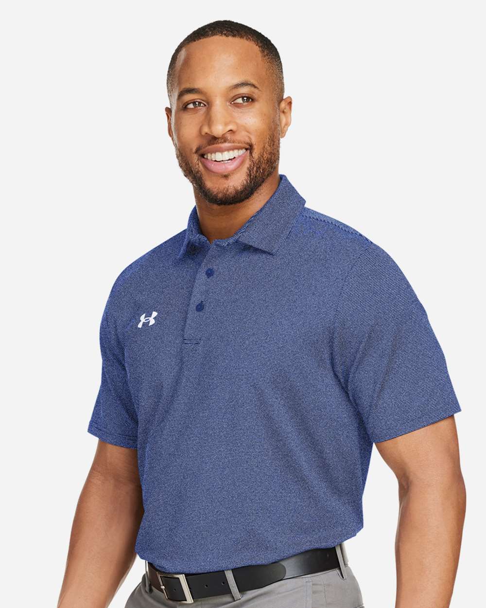Under Armour 1389853 Destin Drive Striped Performance Polo - Royal White