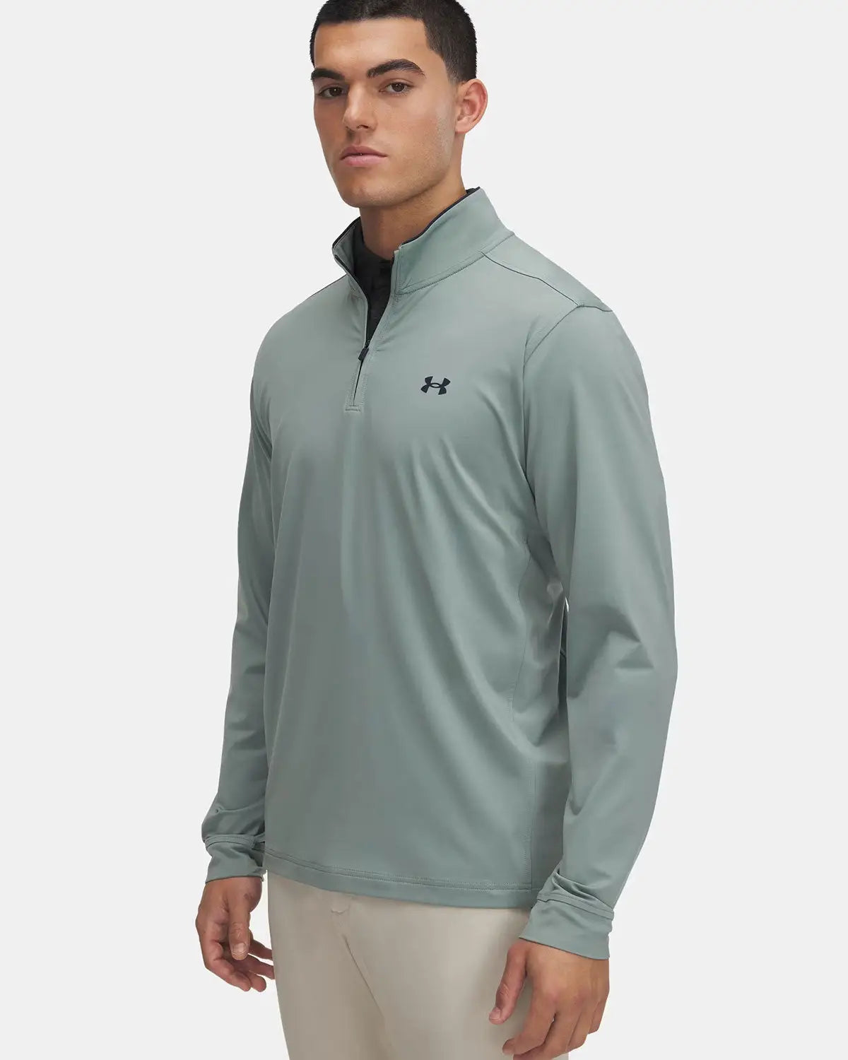 Under Armour 1389864 Drive Quarter-zip Pullover - Silica Green Black