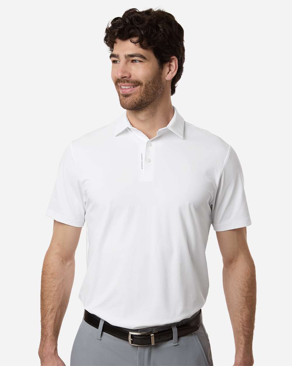 Under Armour 6009652 Men’s Drive Bonded Polo - White Halo Grey