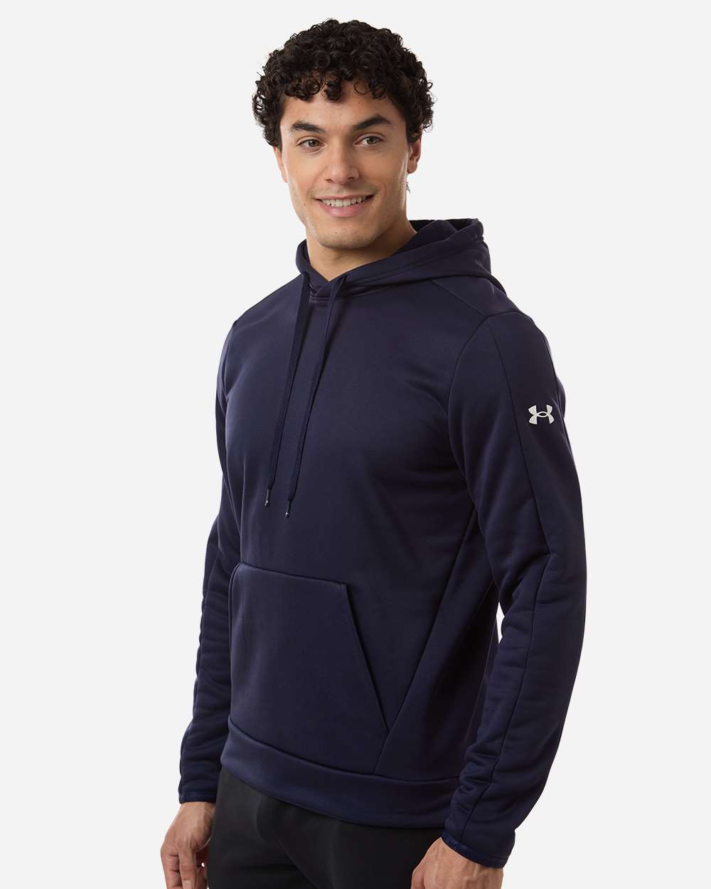 Under Armour 6010164 Men’s Fleece Pro Hooded Sweatshirt - Midnight Navy White