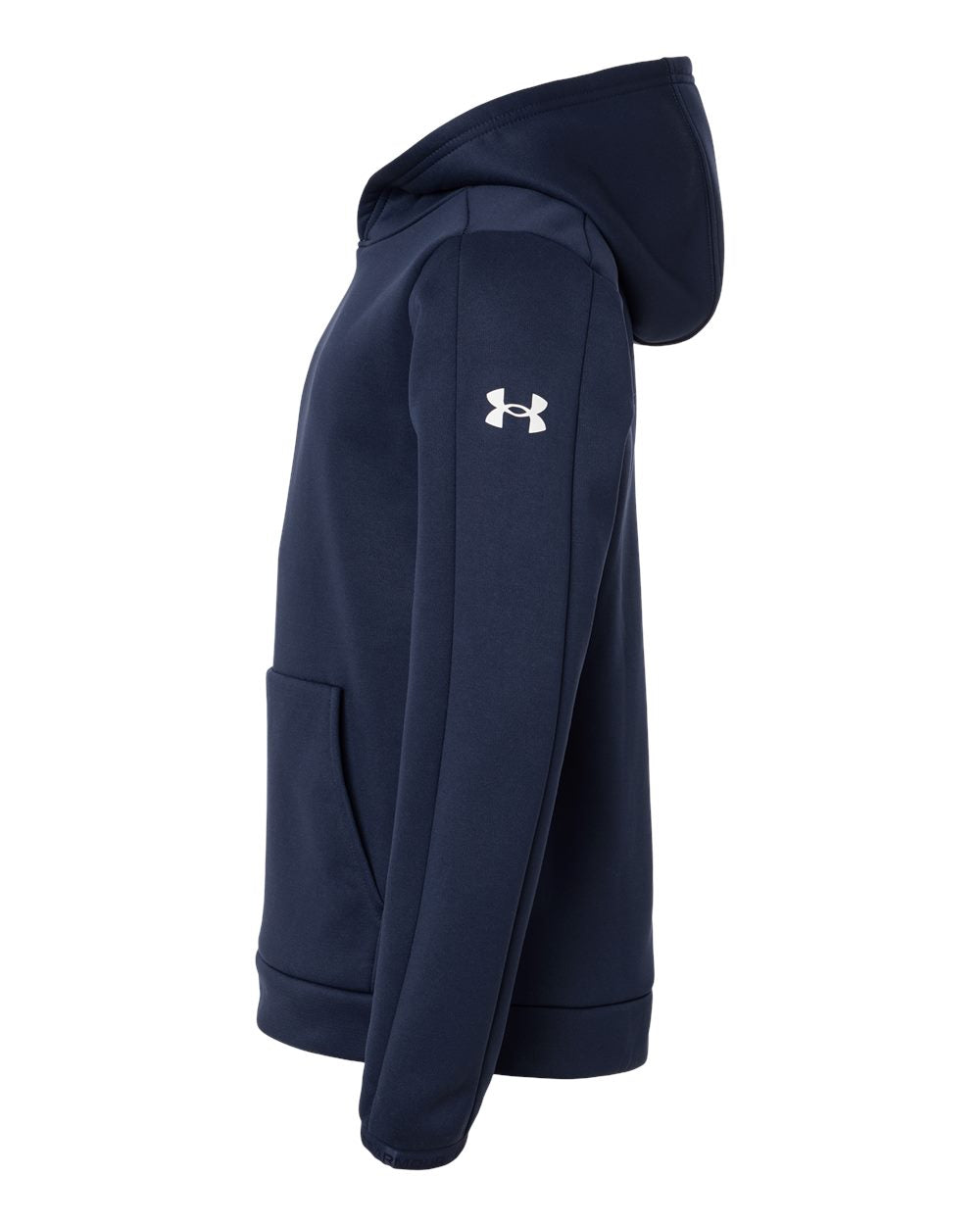 Under Armour 6012355 Youth Fleece Pro Hooded Pullover - Midnight Navy White