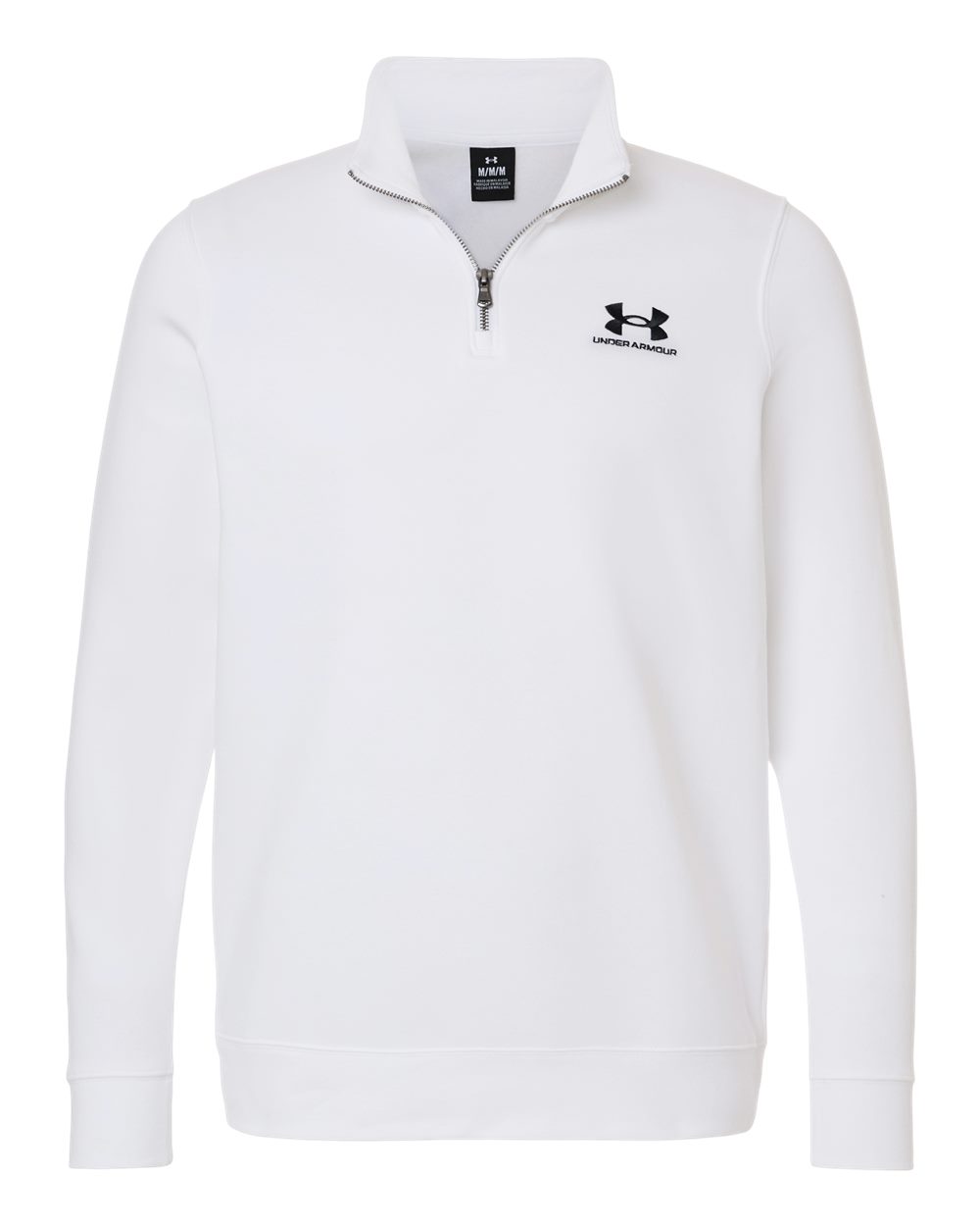 Under Armour 6012710 Men’s Icon Fleece Quarter-zip Pullover - White Black