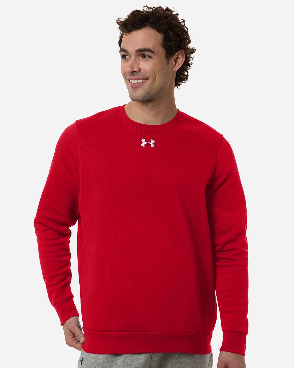 Under Armour 6014160 Men’s Team Icon Fleece Crew - Red White