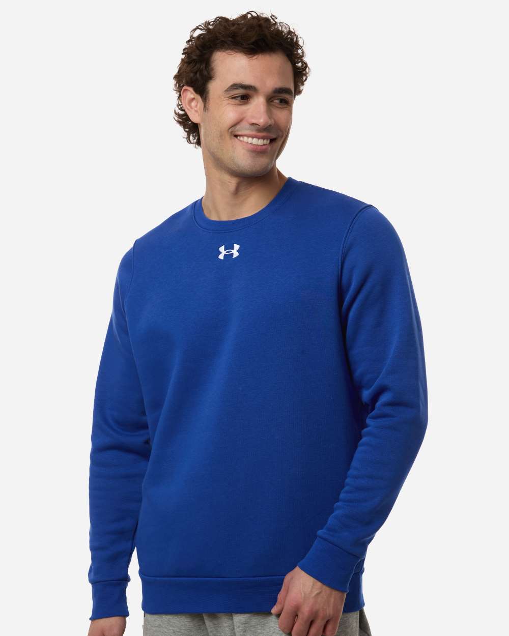 Under Armour 6014160 Men’s Team Icon Fleece Crew - Royal White
