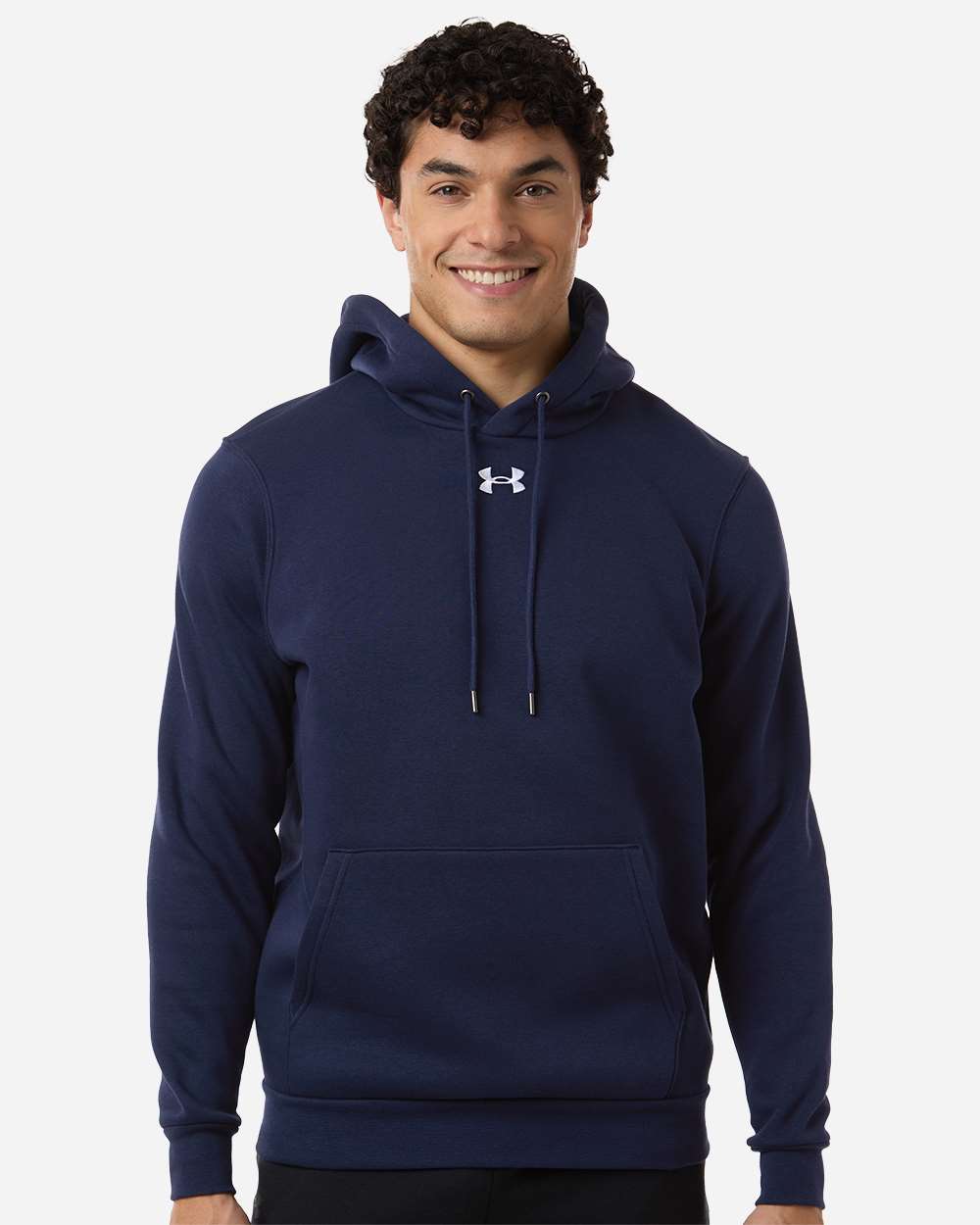 Under Armour 6014161 Men’s Team Icon Fleece Hooded Sweatshirt - Midnight Navy White