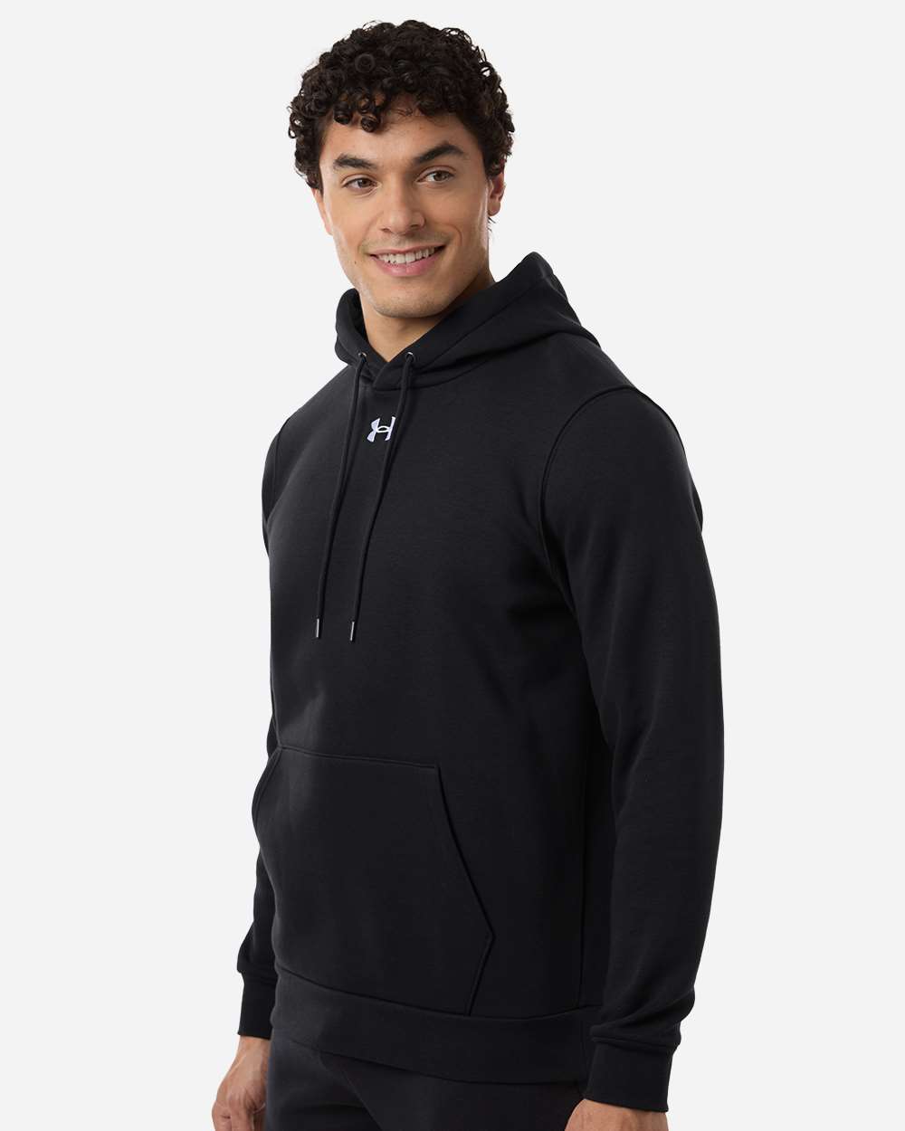 Under Armour 6014161 Men’s Team Icon Fleece Hooded Sweatshirt - Black White