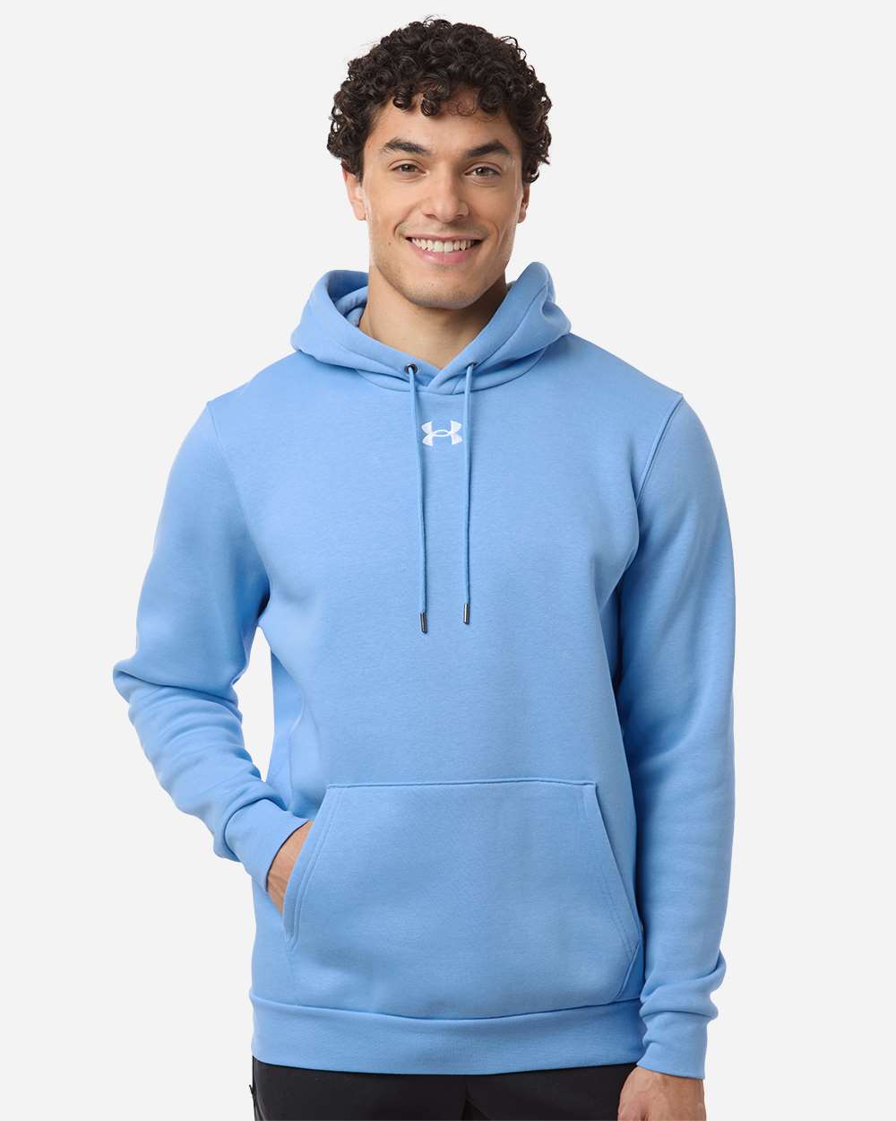 Under Armour 6014161 Men’s Team Icon Fleece Hooded Sweatshirt - Horizon Blue White