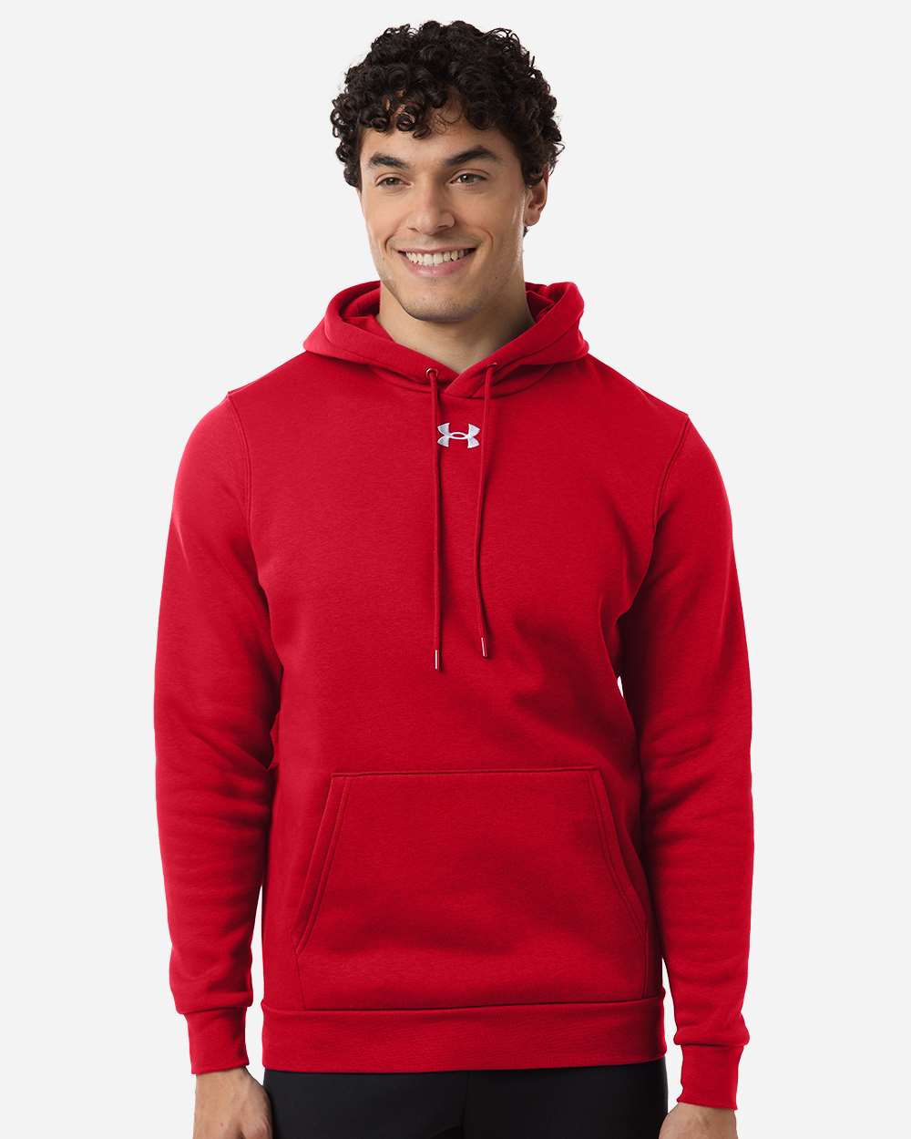 Under Armour 6014161 Men’s Team Icon Fleece Hooded Sweatshirt - Red White
