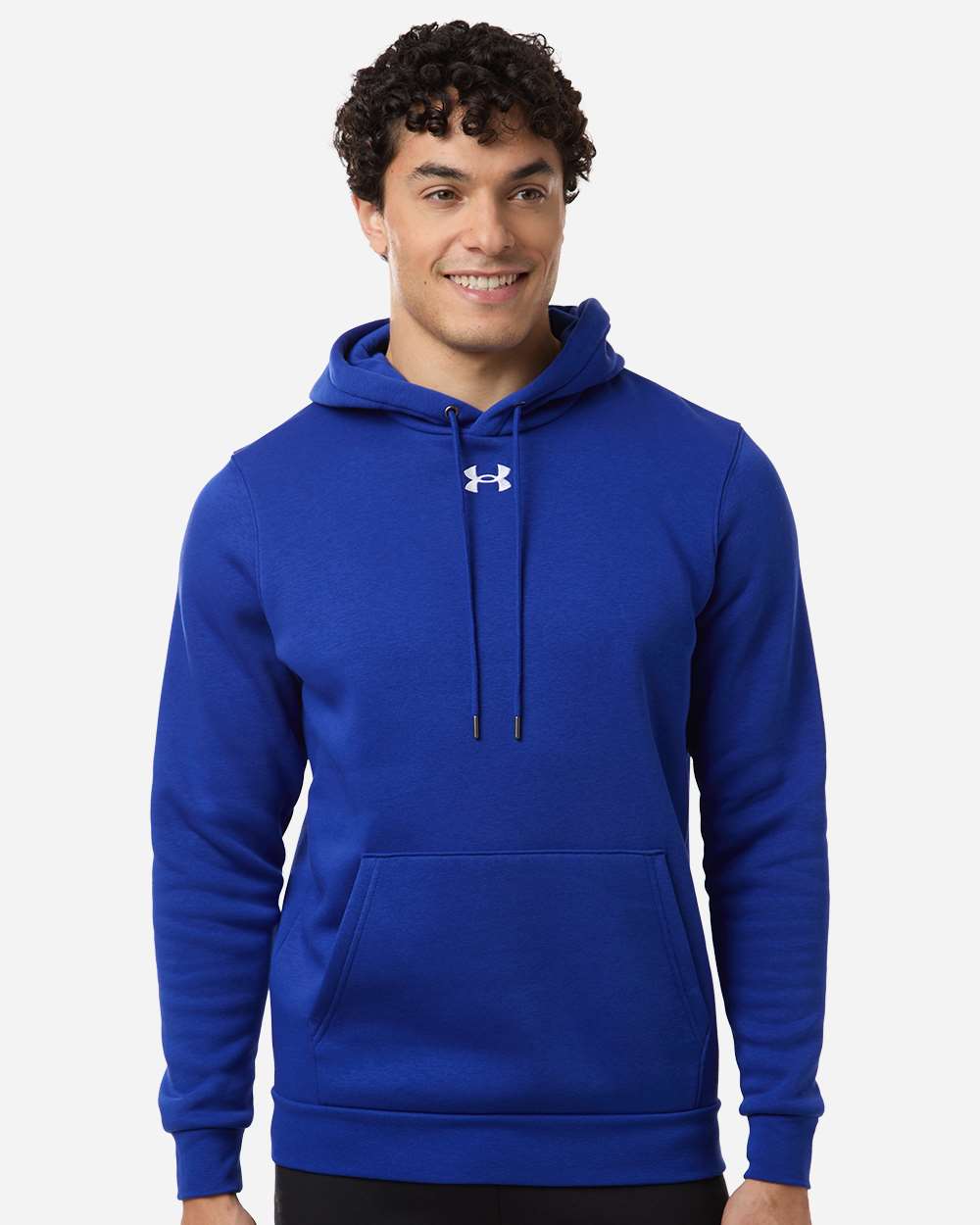 Under Armour 6014161 Men’s Team Icon Fleece Hooded Sweatshirt - Royal White