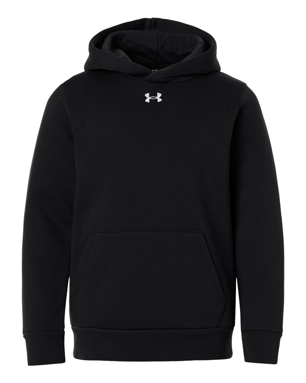 Under Armour 6014162 Youth Team Icon Fleece Hooded Sweatshirt - Black White
