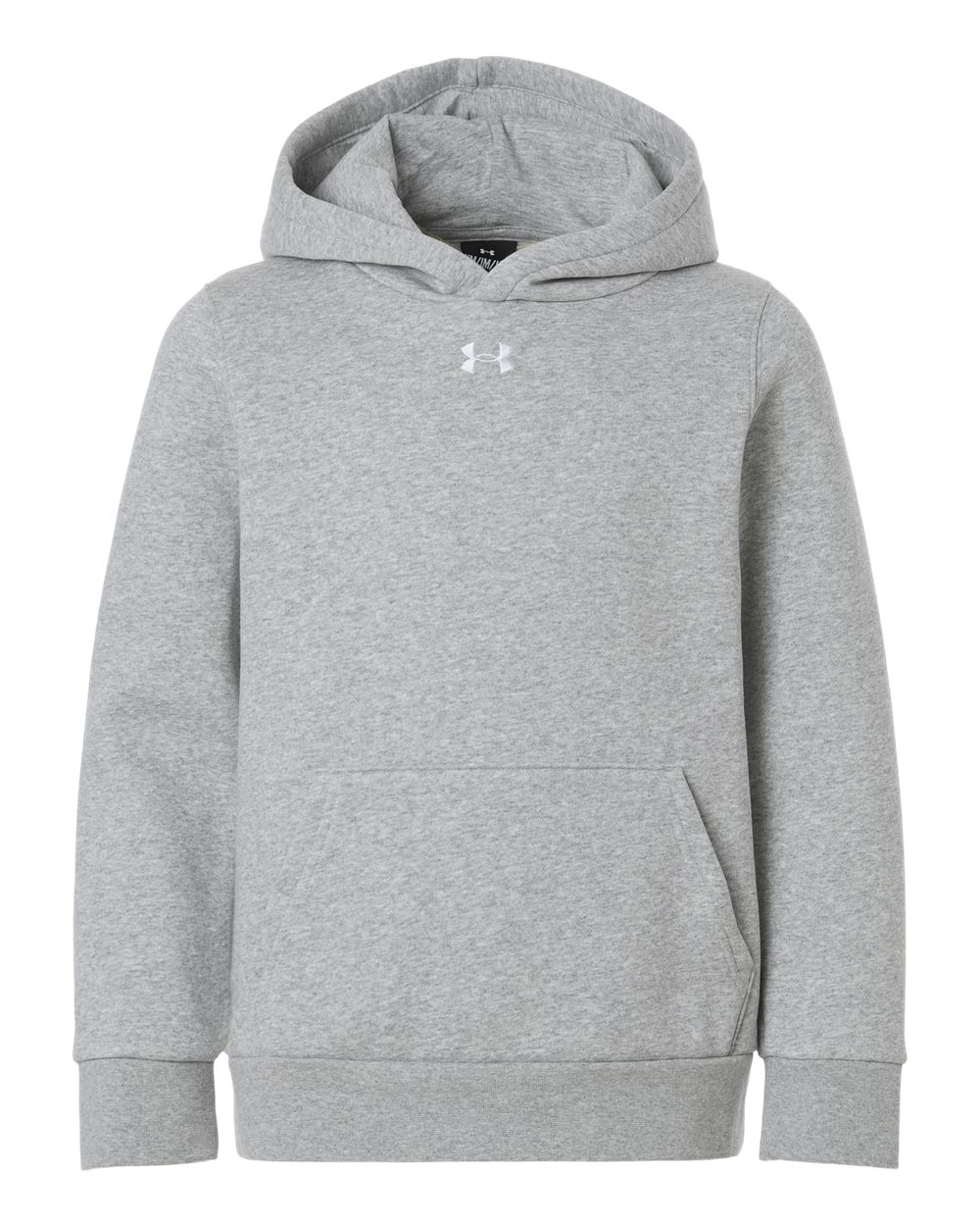 Under Armour 6014162 Youth Team Icon Fleece Hooded Sweatshirt - Mod Grey Light Heather White