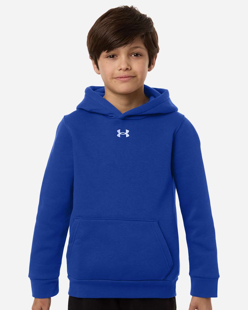 Under Armour 6014162 Youth Team Icon Fleece Hooded Sweatshirt - Royal White