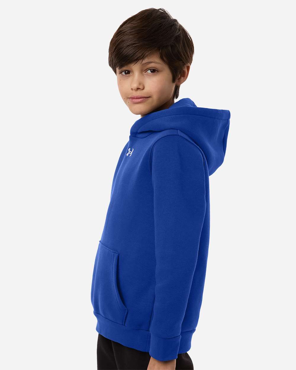 Under Armour 6014162 Youth Team Icon Fleece Hooded Sweatshirt - Royal White