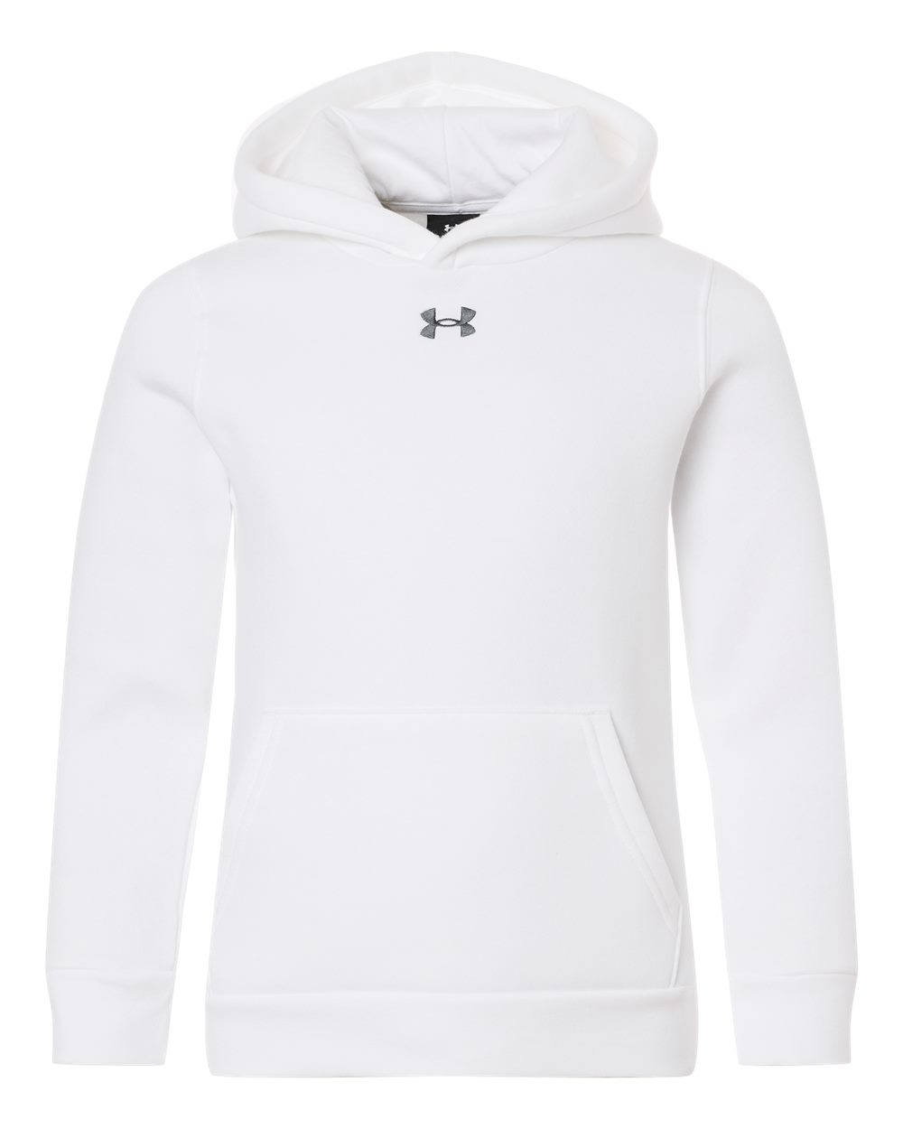 Under Armour 6014162 Youth Team Icon Fleece Hooded Sweatshirt - White Pitch Grey Medium Heather