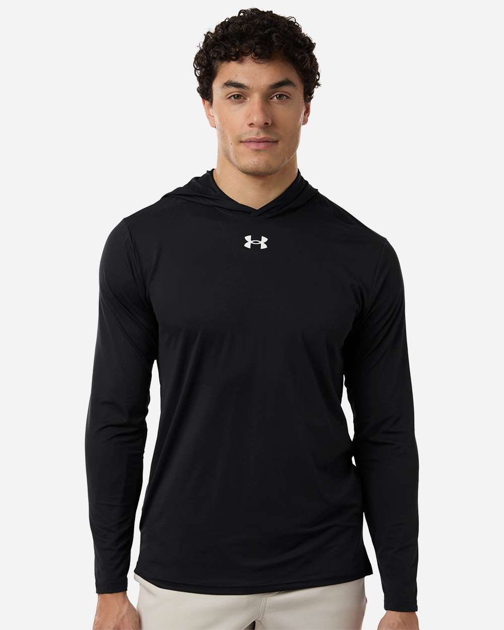 Under Armour 6014164 Men’s Team Vanish Hooded Long Sleeve T-shirt - Black White