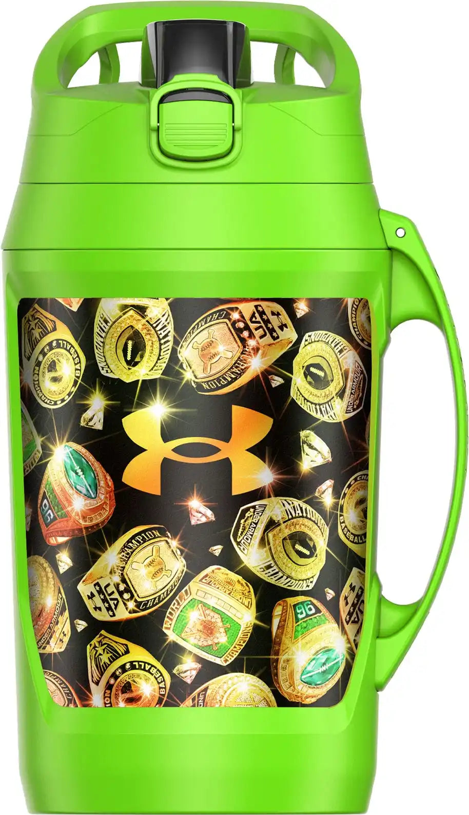 Under Armour Ua71250 Ua 64oz Playmaker Jug Print - Hyper Green Rings - Green Rings / Osfa