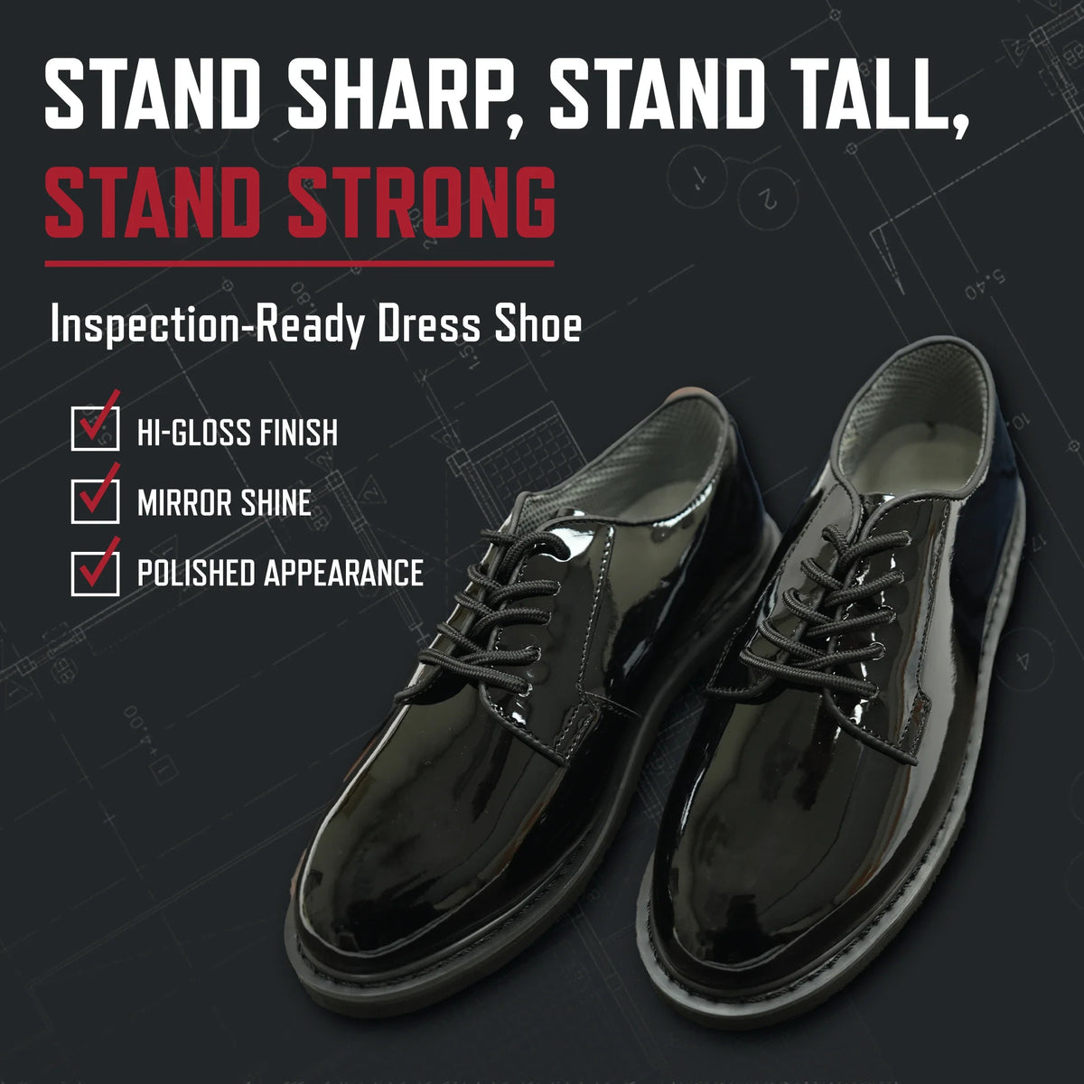 Uniform Hi-gloss Oxford Dress Shoe