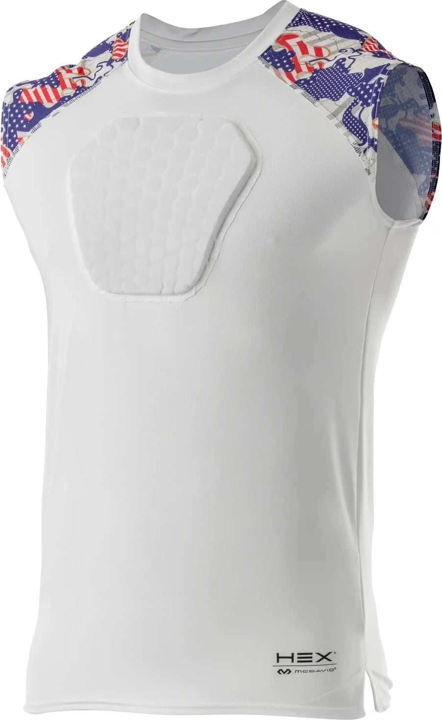 United Sports Brands Md7610 Mcdavid Hex Sternum Shirt Black - Flag Camo - Camo / Xs