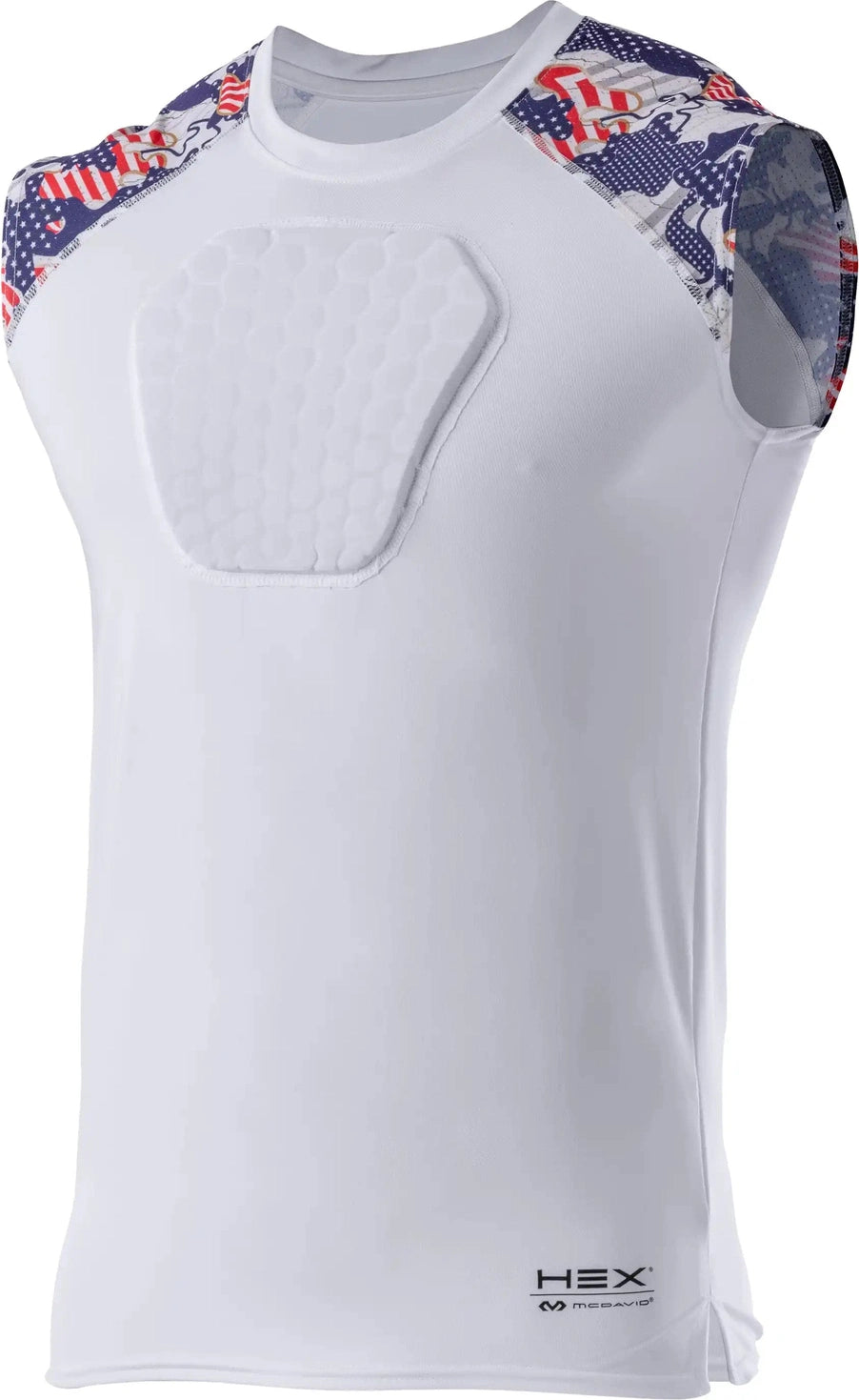 United Sports Brands Md7610 Mcdavid Hex Sternum Shirt Black - Flag Camo - Camo / Xs