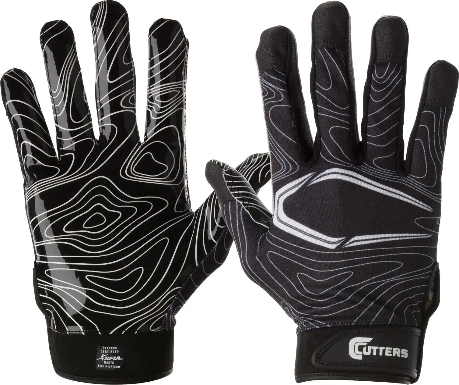 United Sports Brands S150 Game Day Receiver Glvs White Topo - Black - Xs