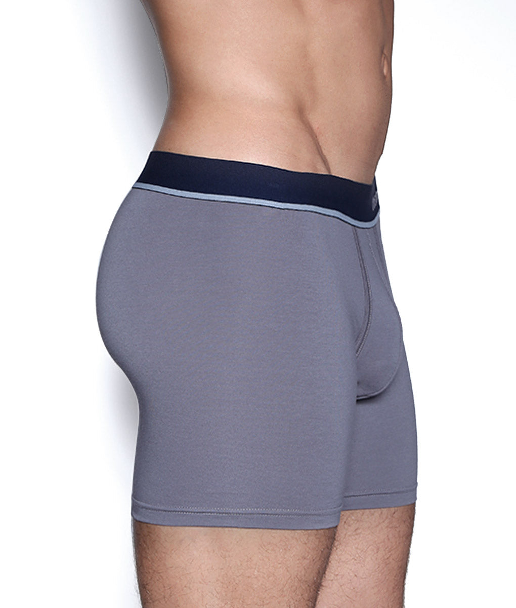 Unsimply Stitched Black Boxer Brief - Grey / Small