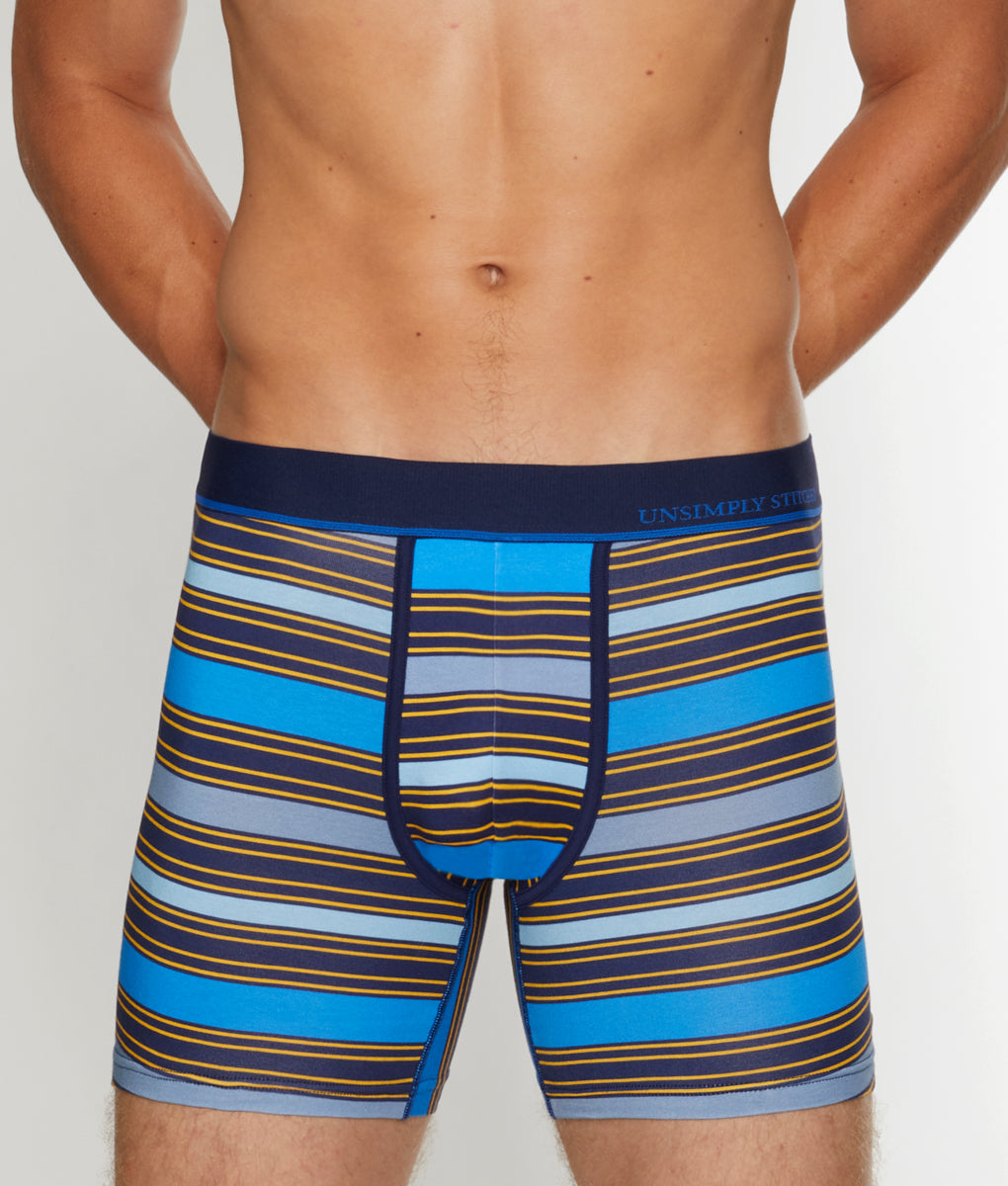 Unsimply Stitched Century Stripe Boxer Brief - Blue Multi / Small