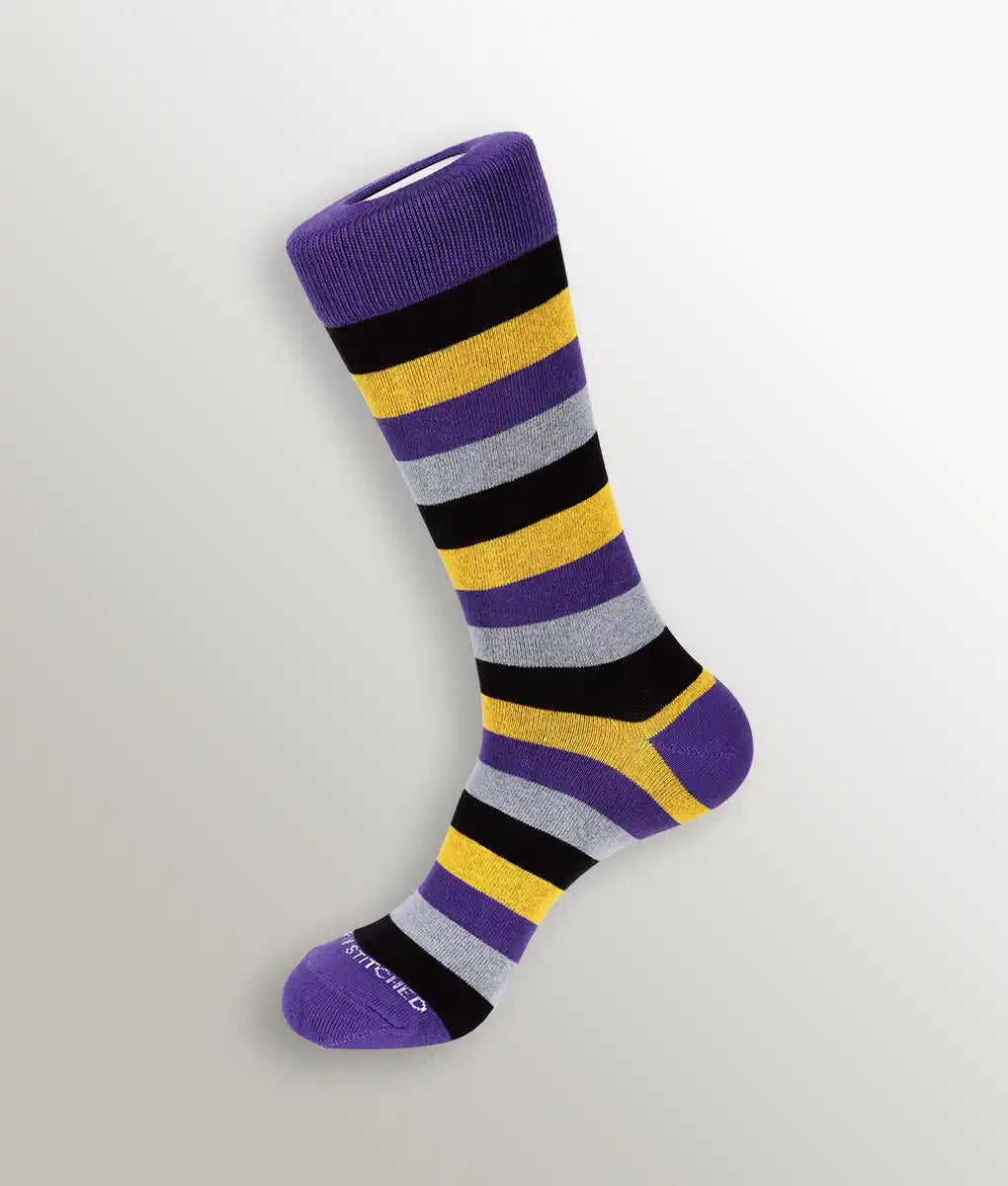 Unsimply Stitched Core Stripe Sock Purple / L/xl