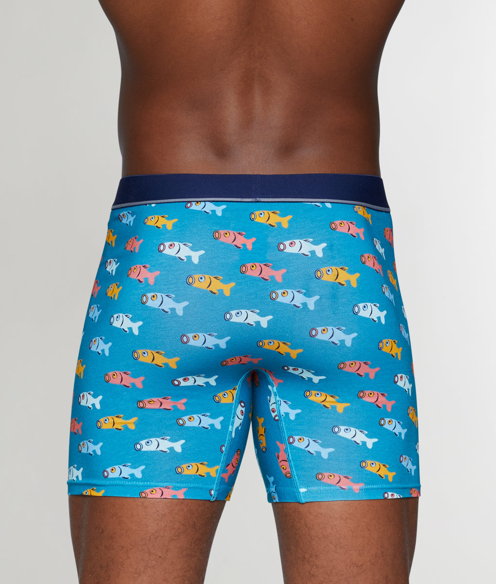 Unsimply Stitched Fish Boxer Brief - Blue / Small