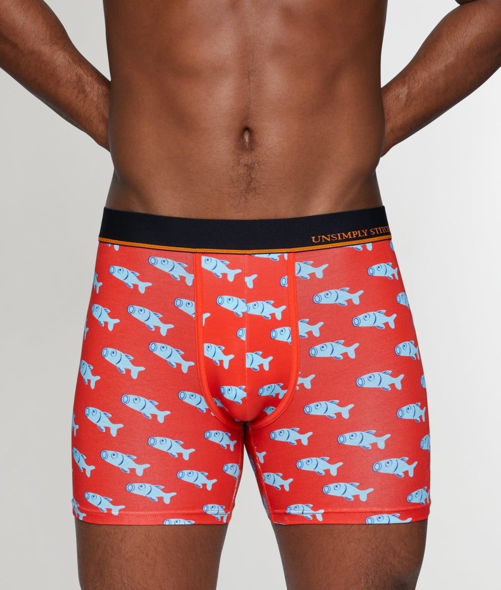 Unsimply Stitched Fish Boxer Brief - Orange / Small